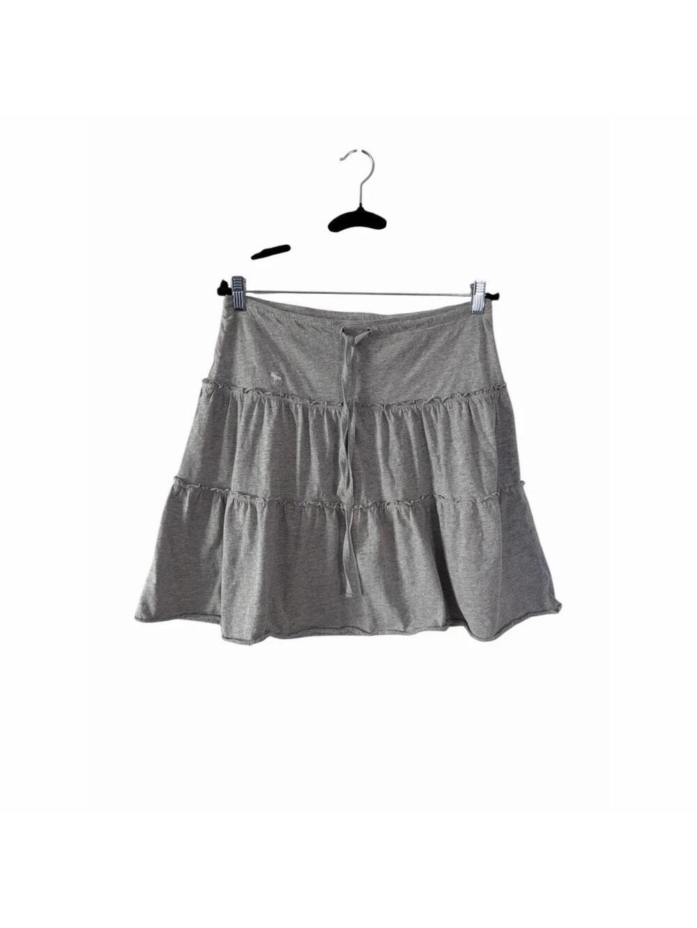 Vintage Abercrombie & Fitch Tiered Skirt Womens Size M Heather Gray Ruffle Mini